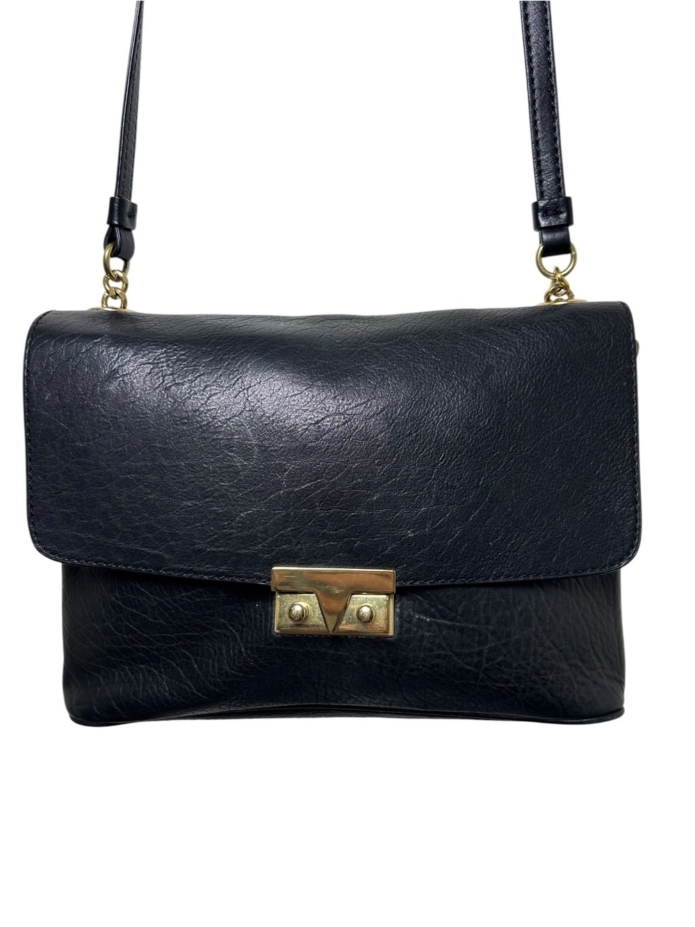 J. Crew black leather crossbody bag preppy classic old money minimalist capsule